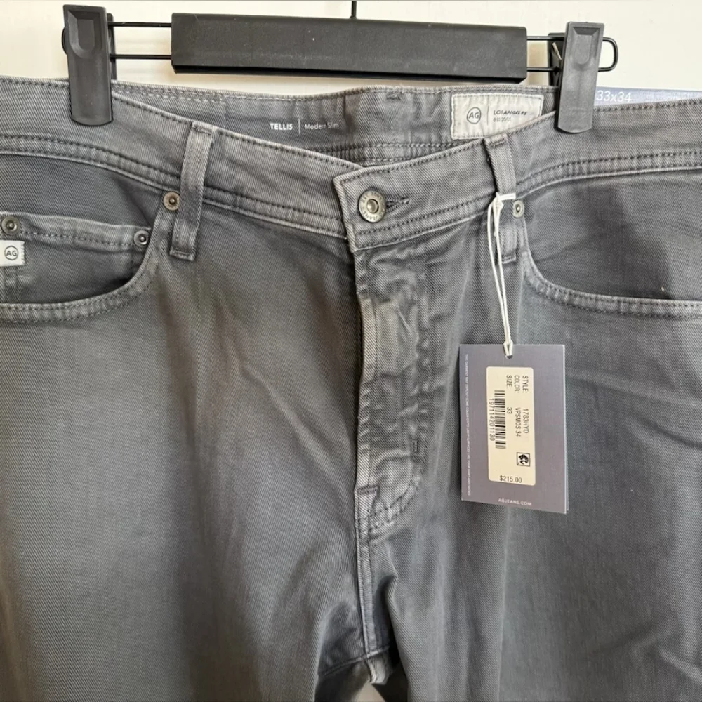 AG Trellis Modern Slim Vapor Wash Smooth Slate NWT